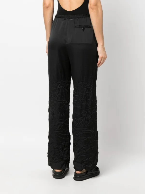 MM6 Maison Margiela drawstring-waist Crinkled Straight Trousers - Farfetch