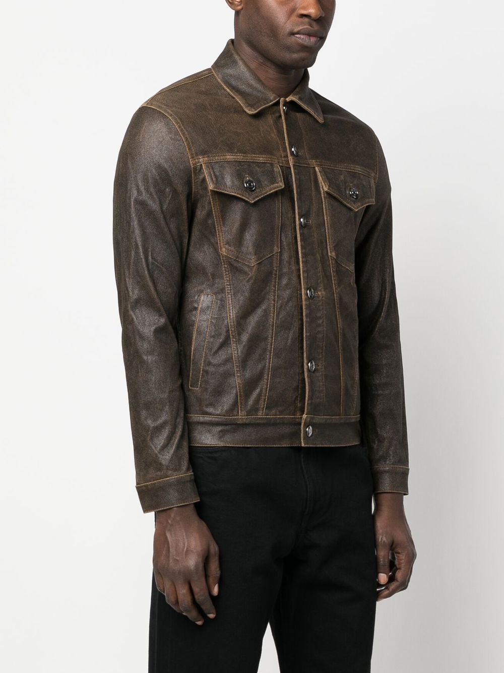 Giorgio Brato Leather Jacket In Brown | ModeSens