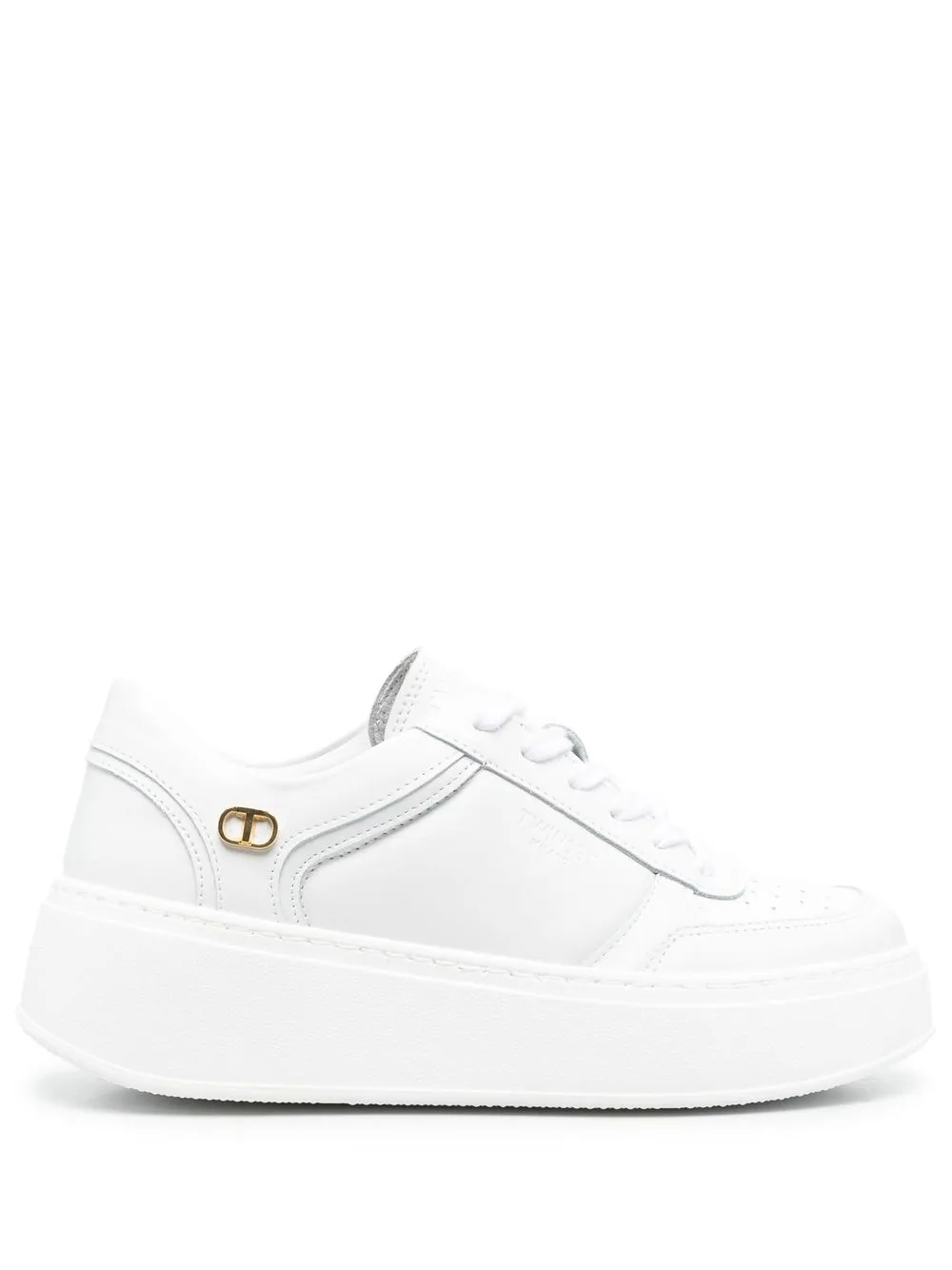 

TWINSET logo-plaque platform low-top sneakers - White