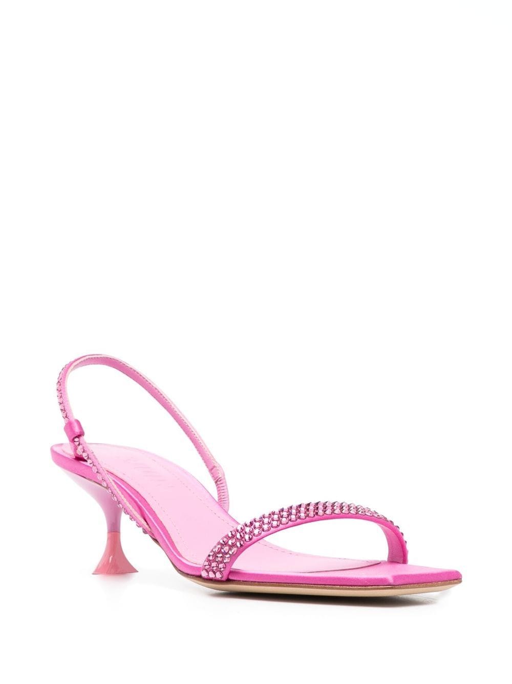 Shop 3juin 65mm Crystal-embellished Sandals In Rosa