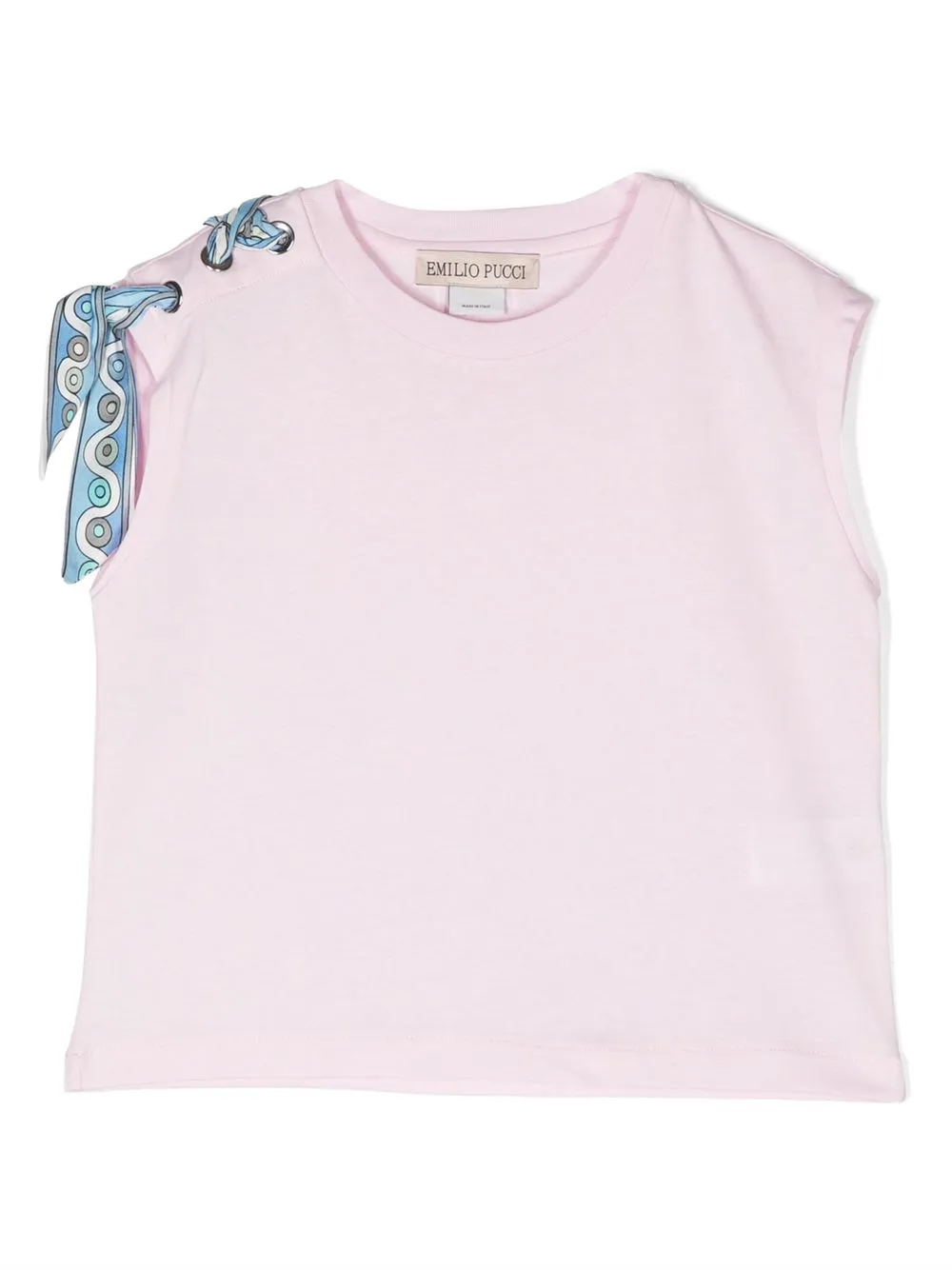 

PUCCI Junior top sin mangas con detalle de mascada - Rosado