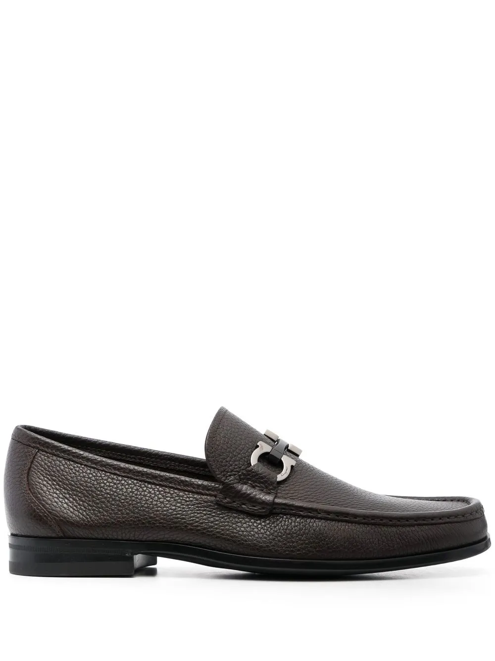 

Ferragamo Gancini-plaque leather loafers - Brown