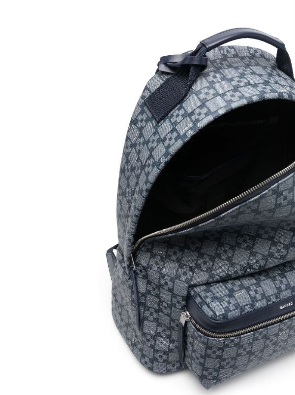 Kid's Rider Backpack Beige and Blue Dior Oblique Jacquard