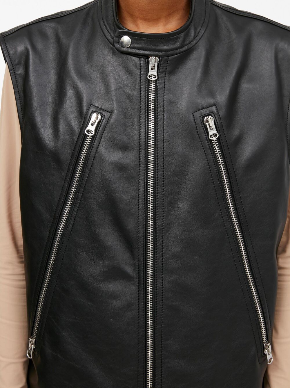 MM6 Maison Margiela leather biker gilet Women