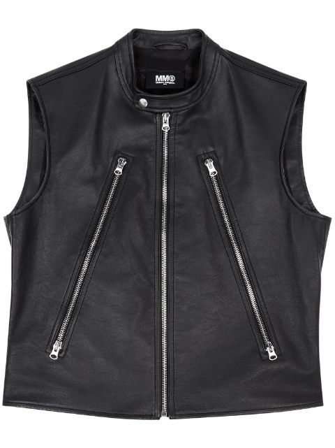 MM6 Maison Margiela leather biker gilet Women