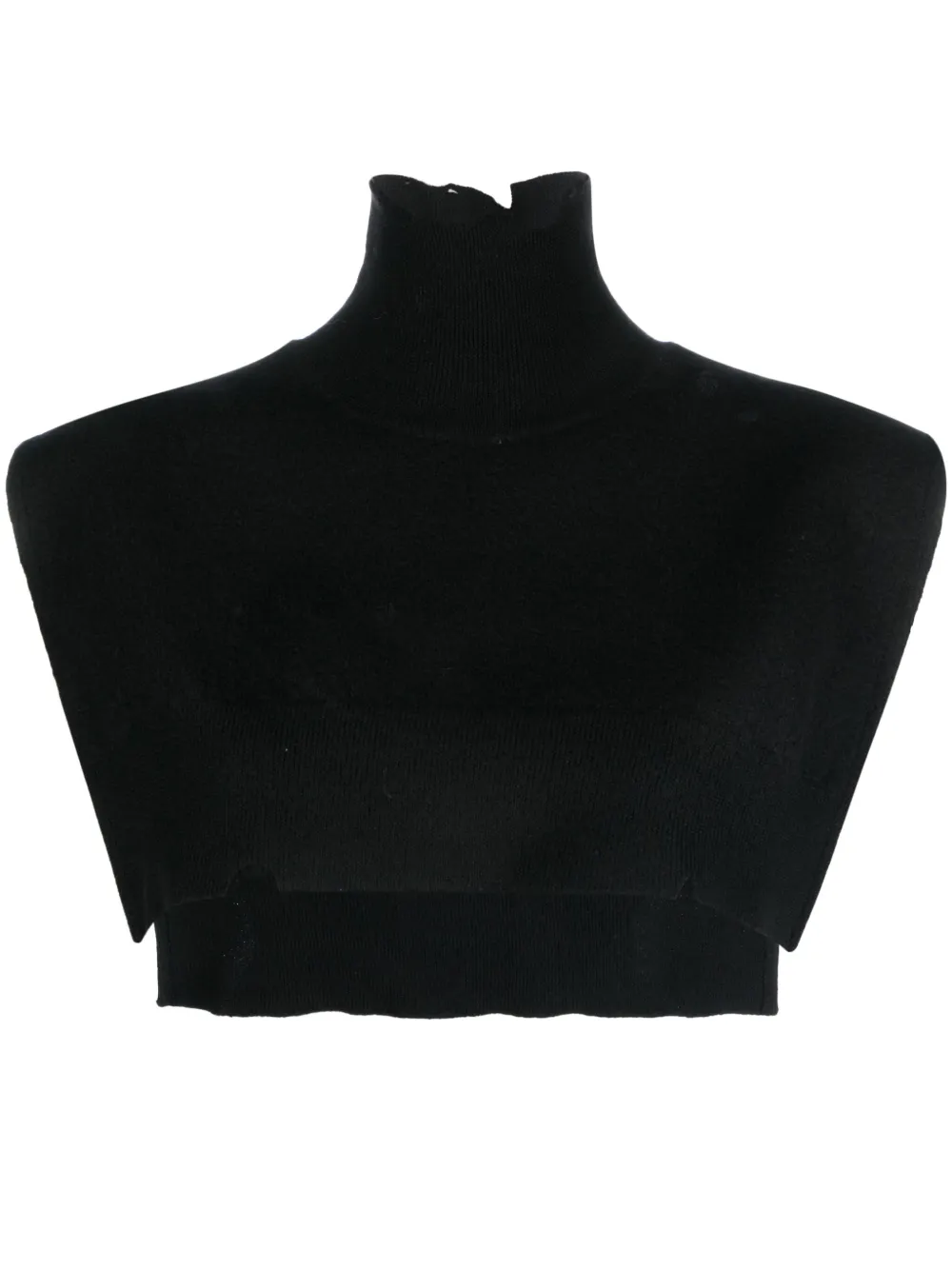 MM6 Maison Margiela Stole distressed virgin wool top – Black