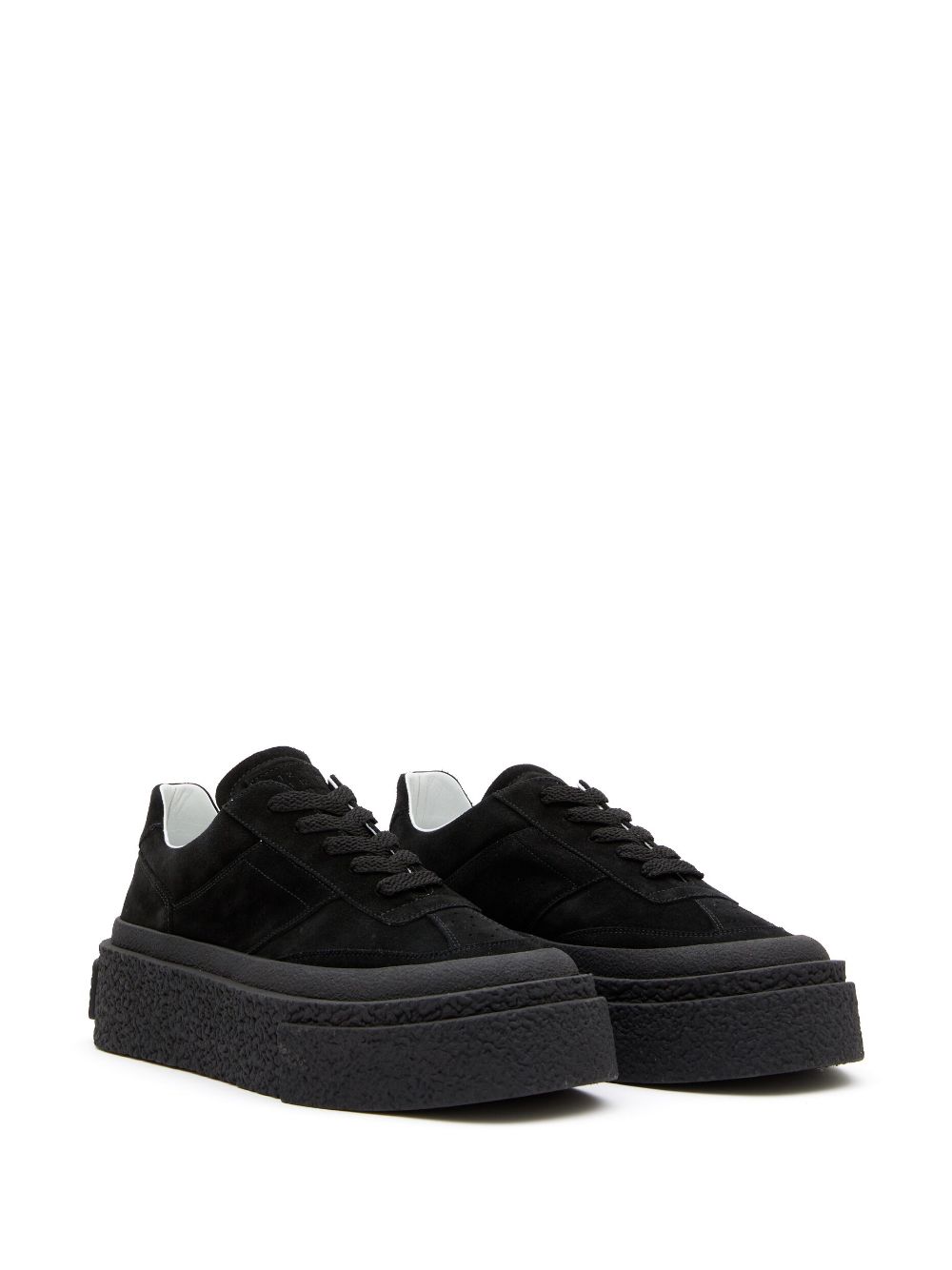 MM6 Maison Margiela lace-up leather sneakers - Zwart