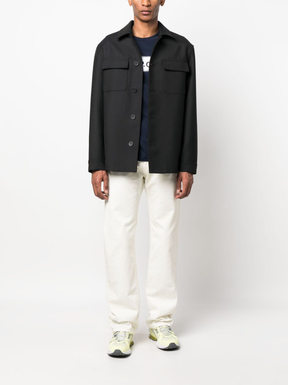 SANDRO button-up shirt jacket - Blauw