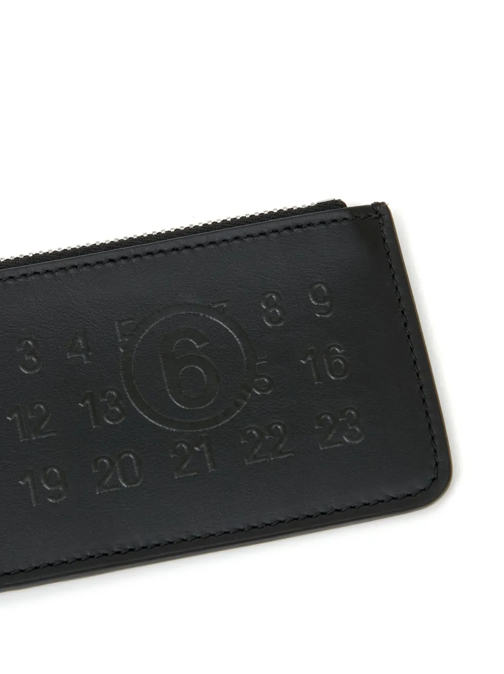 Shop Mm6 Maison Margiela Numeric Logo-embossed Card Holder In Black