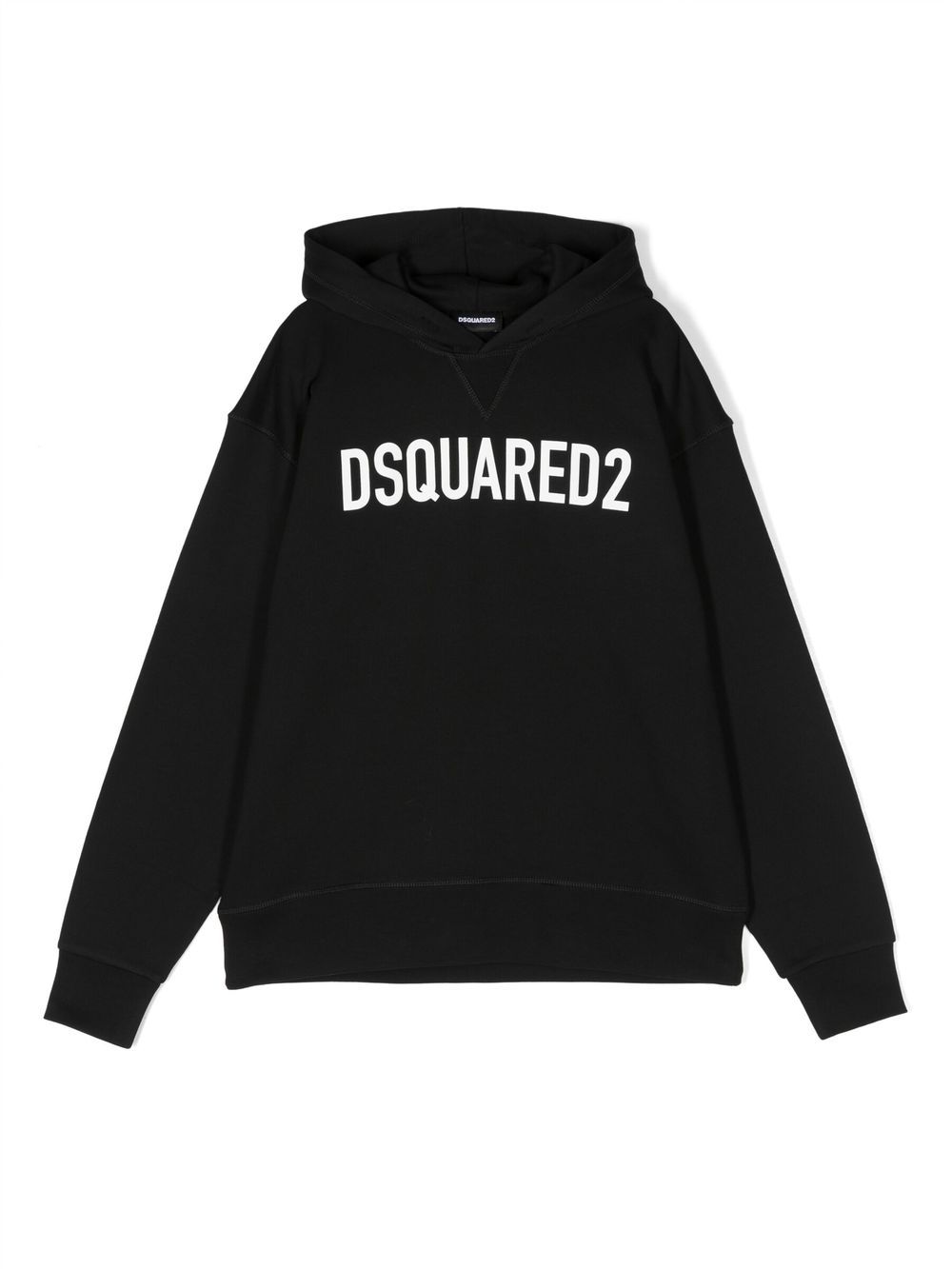 Dsquared2 Logo-print Cotton Hoodie In 黑色