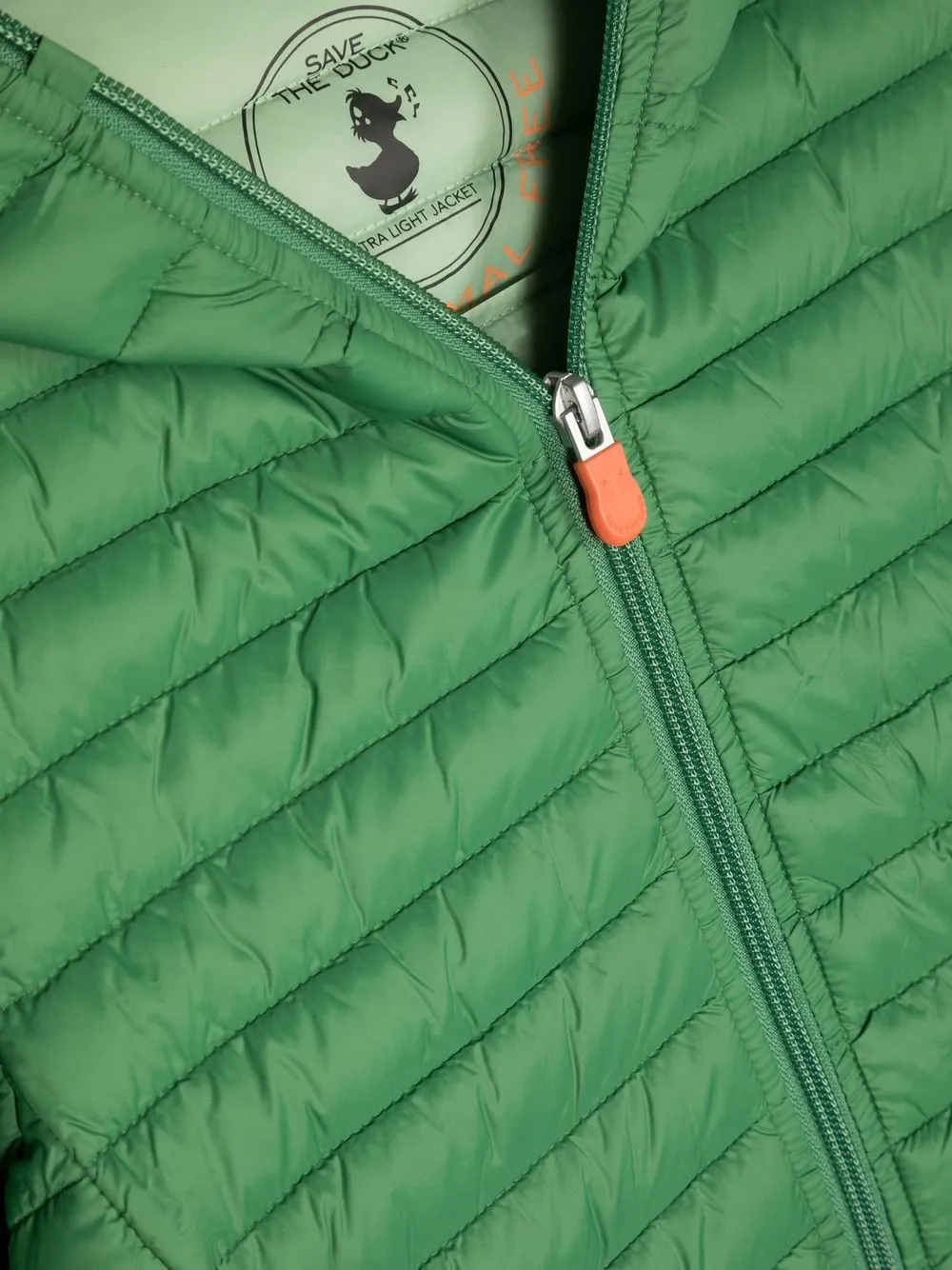  Save The Duck Kids Hoodie Padded Jacket - Green 