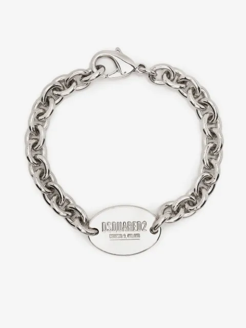 DSQUARED2 logo-engraved chain-link ID bracelet