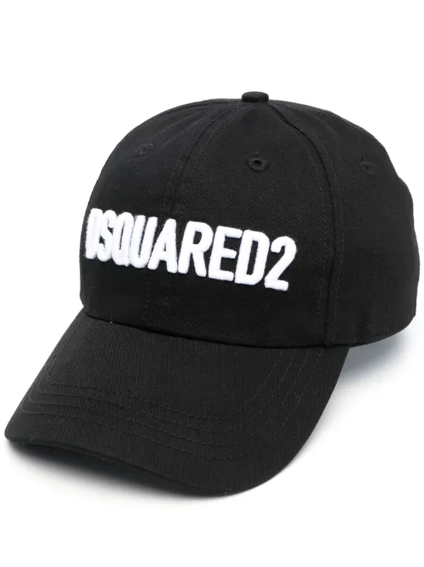 DSQUARED2 logo-appliqué Cotton Cap Black FARFETCH AZ