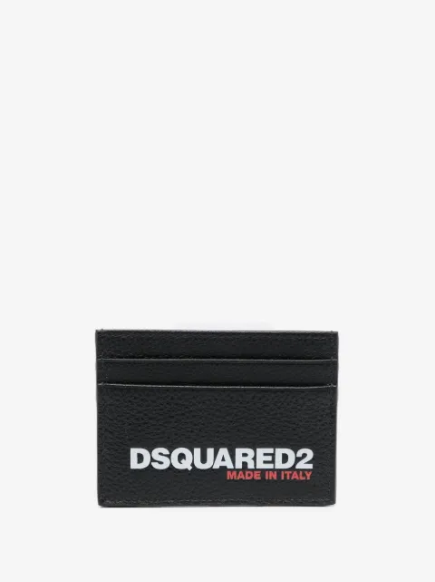 DSQUARED2 logo-print leather cardholder