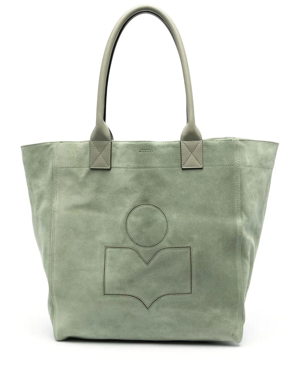 

Isabel Marant logo-embroidered suede tote bag - Green