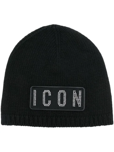 DSQUARED2 gorro tejido con parche del logo