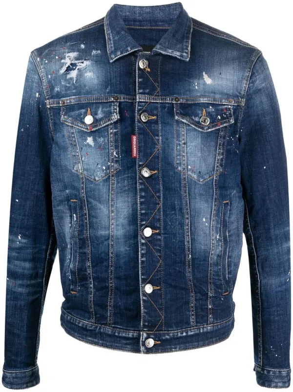 Dsquared2 distressed-effect Denim Jacket - Farfetch