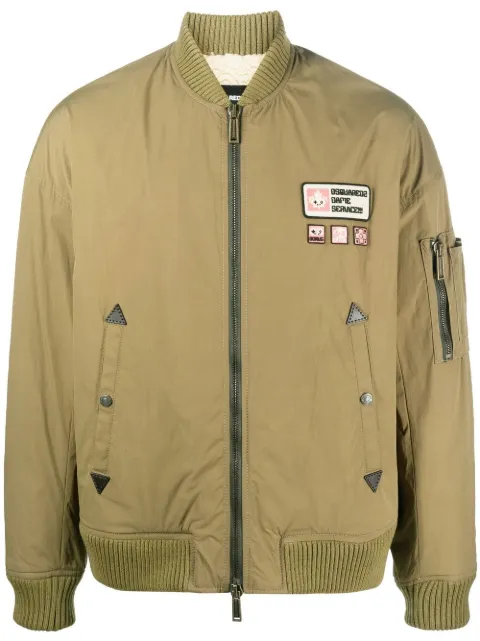 DSQUARED2 logo patch zipped bomber jacket