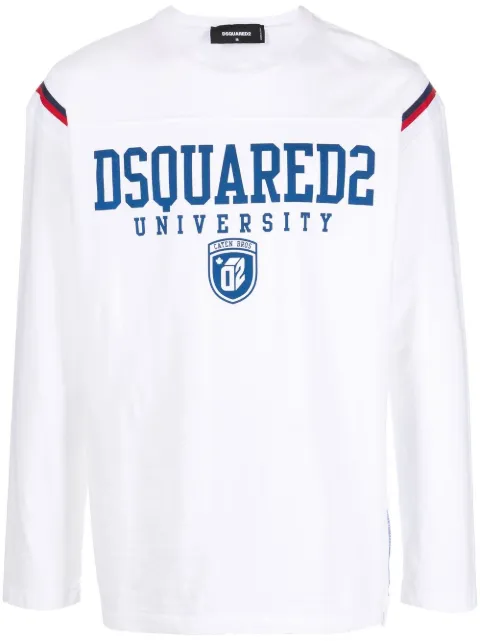 DSQUARED2 University-print long-sleeve T-shirt