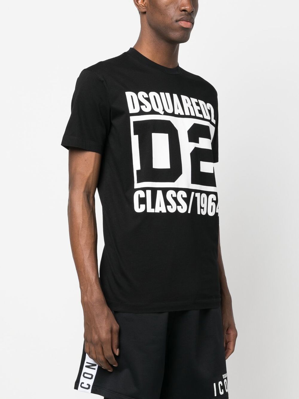 Dsquared2 D2-print short-sleeve T-shirt Zwart