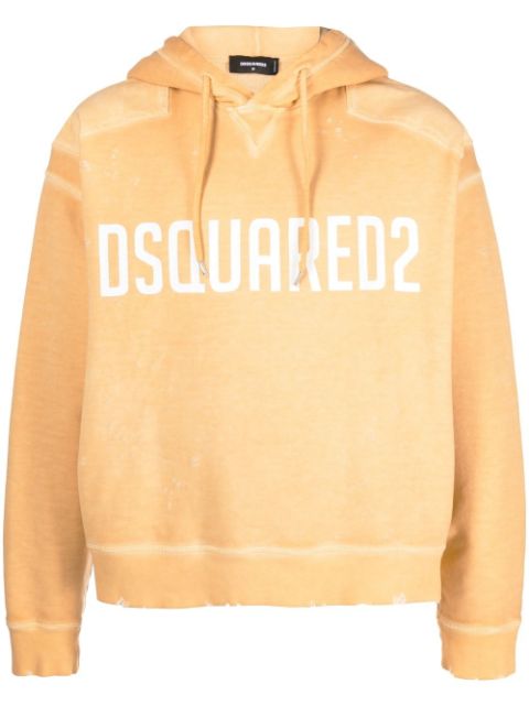 DSQUARED2 logo-print drawstring hoodie Men