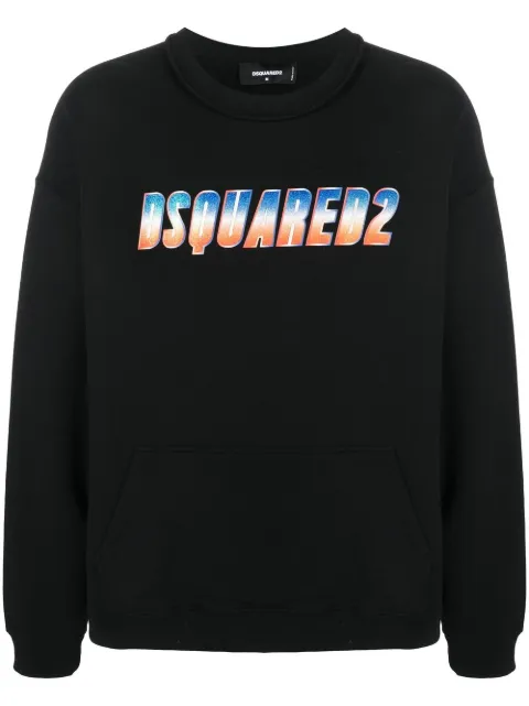 DSQUARED2 glittery logo crew neck sweatshirt