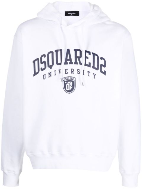 DSQUARED2 University print drawstring hoodie Men