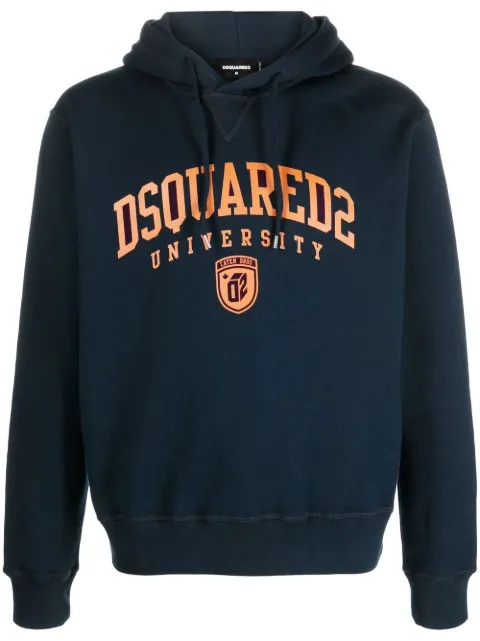 Affordable DSQUARED2 University-print drawstring hoodie Men