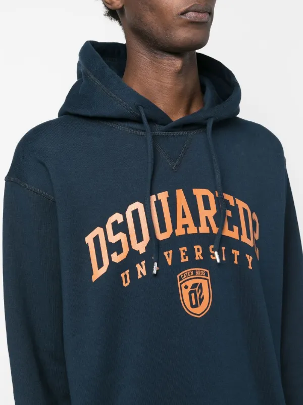Dsquared2 University print Drawstring Hoodie Farfetch