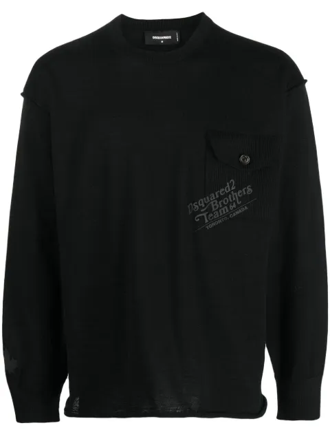 DSQUARED2 ribbed crew neck jumper