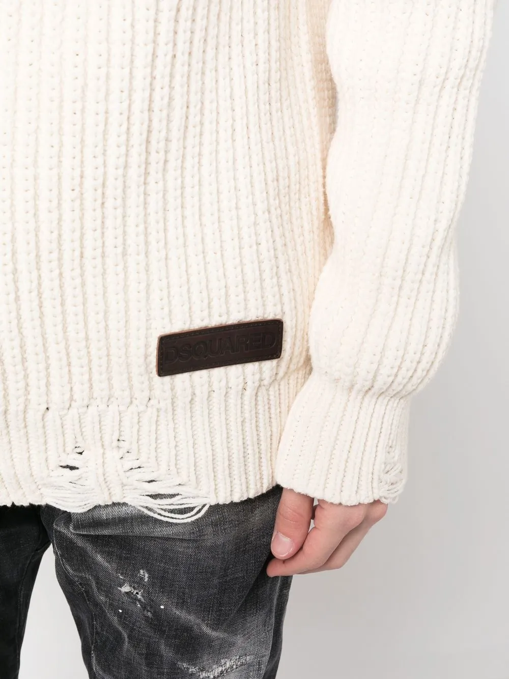 Disqued DSQUARED2 ripped ribbed jumper Men
