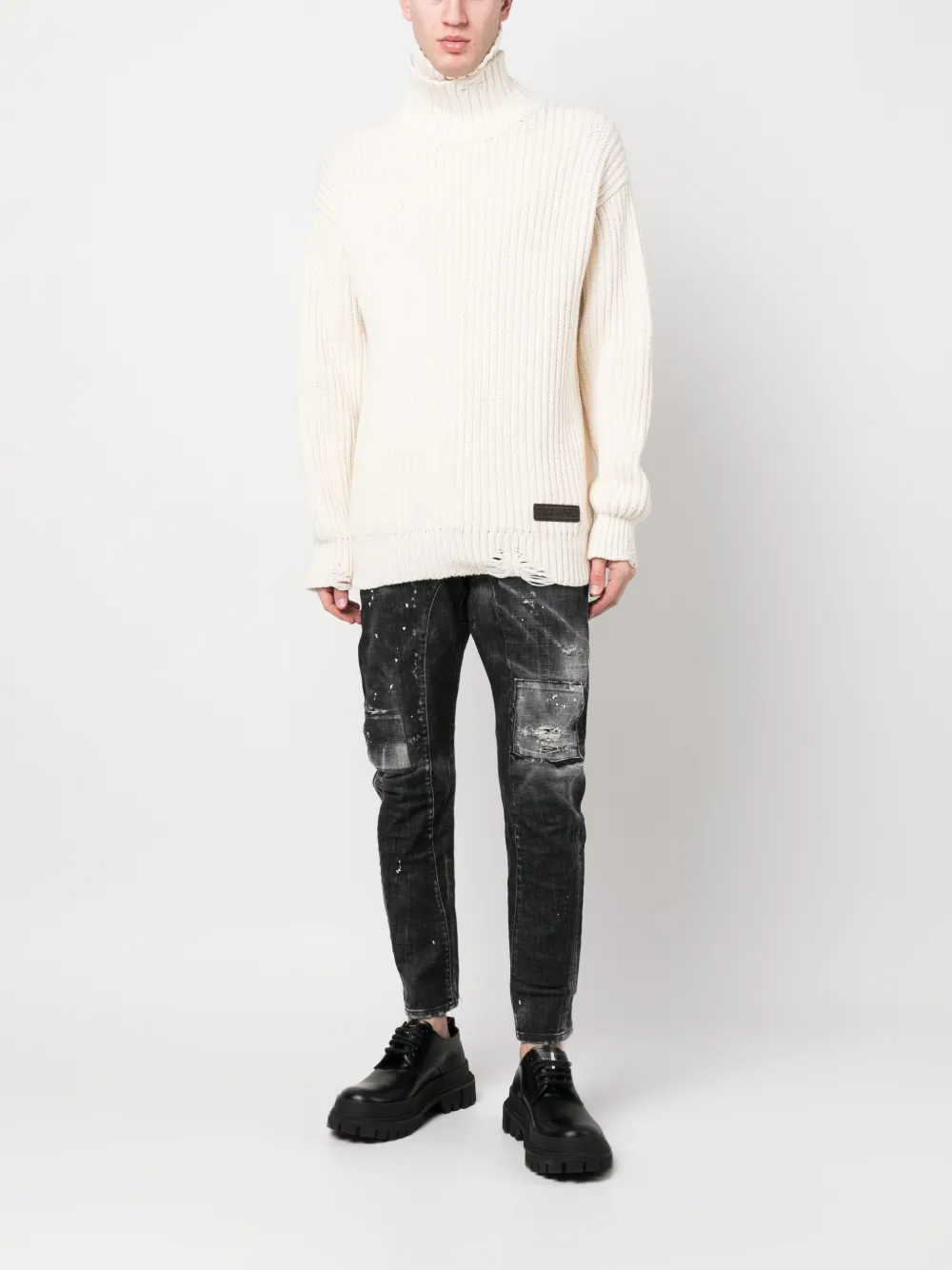 Disqued DSQUARED2 ripped ribbed jumper Men