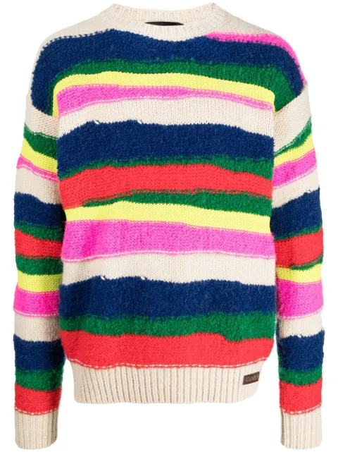 DSQUARED2 striped crew neck jumper