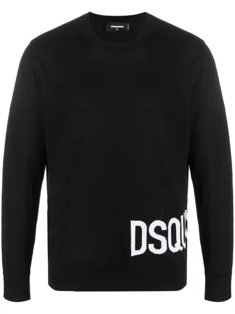 DSQUARED2 logo-intarsia crew-neck sweater Men