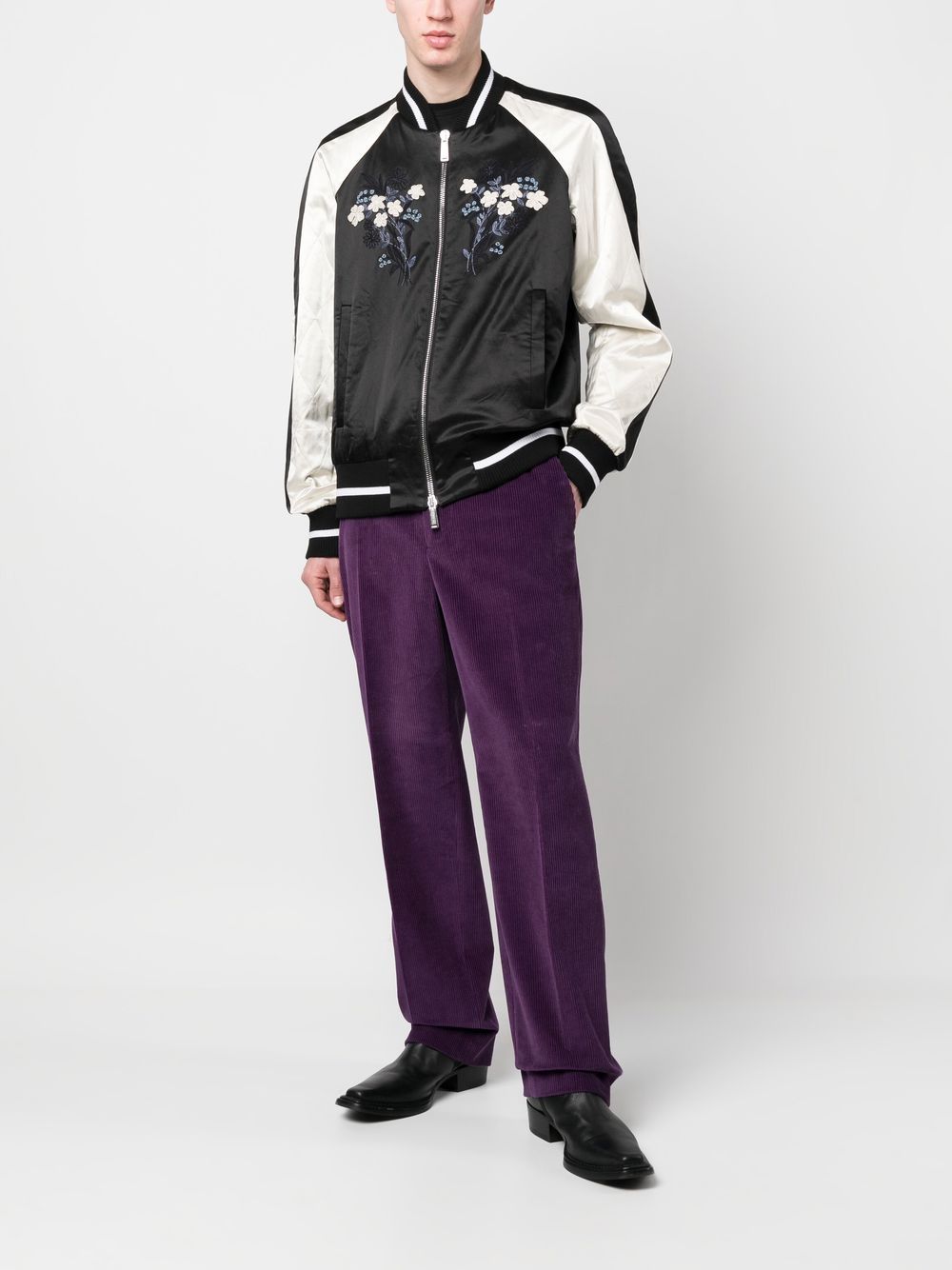 Shop Dsquared2 Corduroy Straight-leg Trousers In Purple