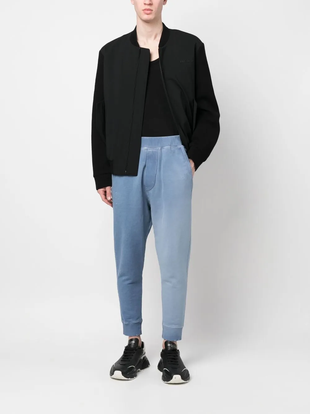 Dsquared2 tapered logo-print track pants - Blauw