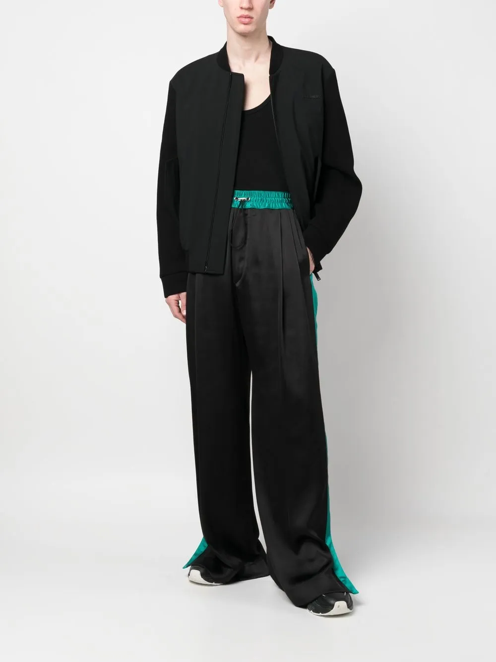 Dsquared2 side stripe high-waisted trousers - Zwart