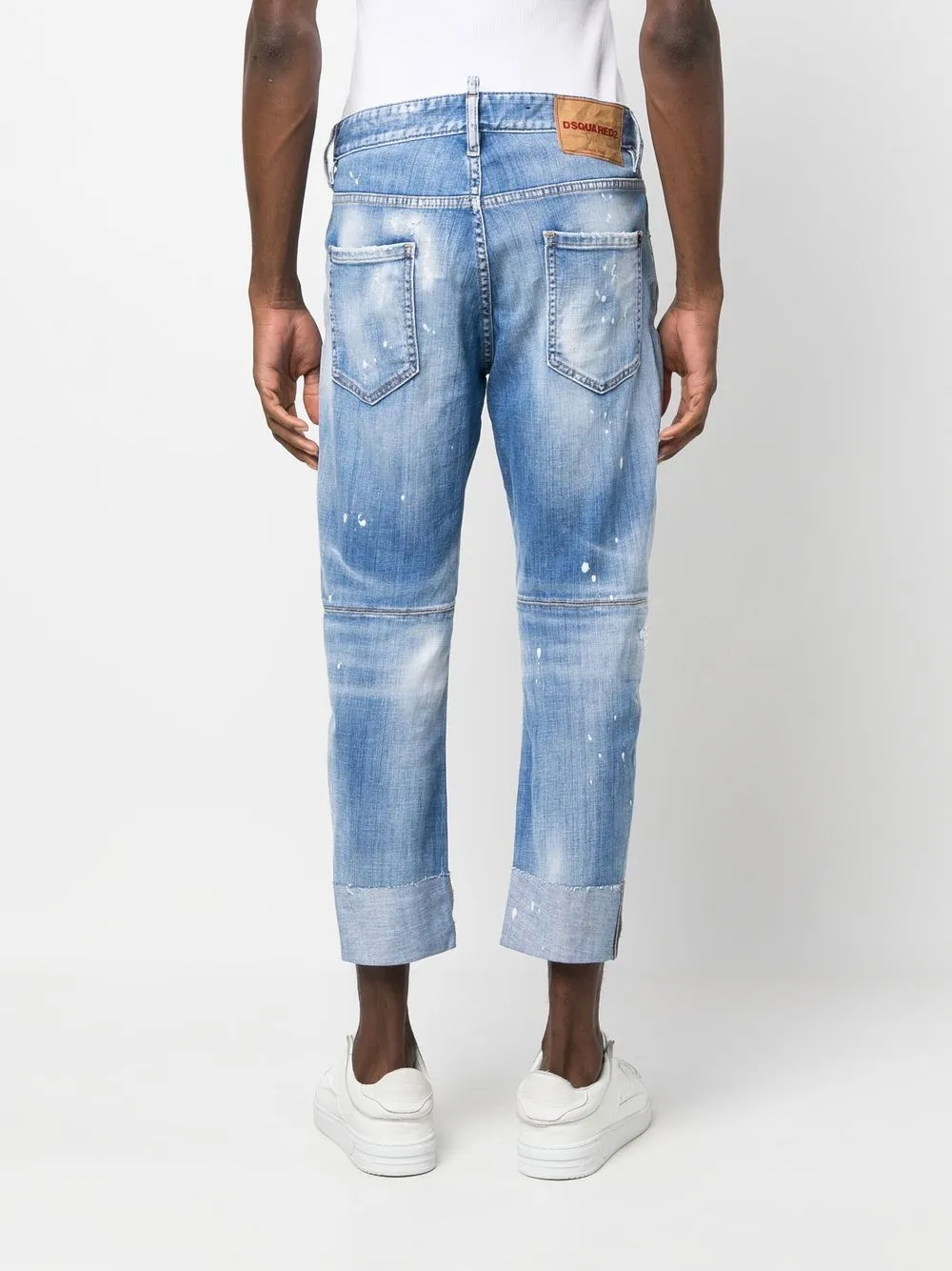 Dsquared2 Distressed Cropped Jeans In Blue