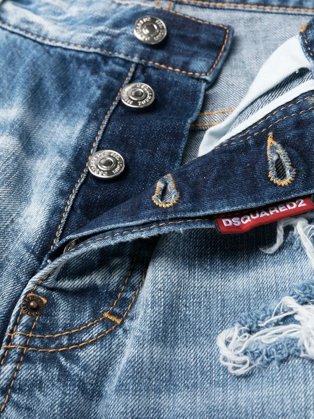 Dsquared2 distressed straight-leg jeans - Blauw