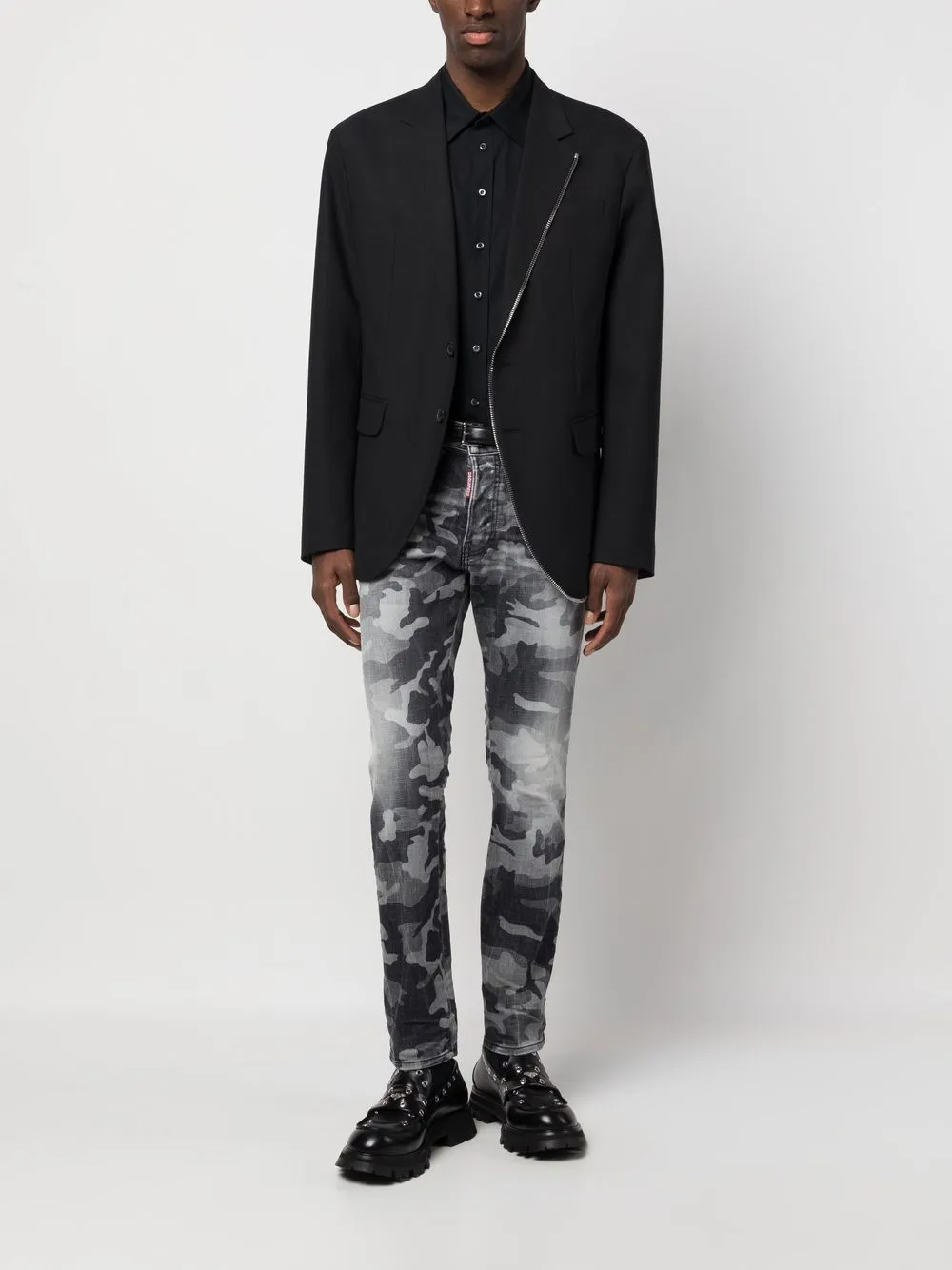 DSQUARED2 camouflage-print bootcut jeans - Grijs