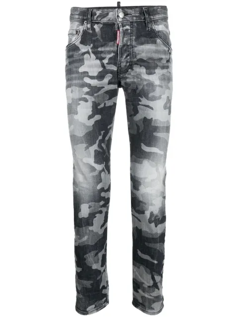 DSQUARED2 camouflage-print bootcut jeans