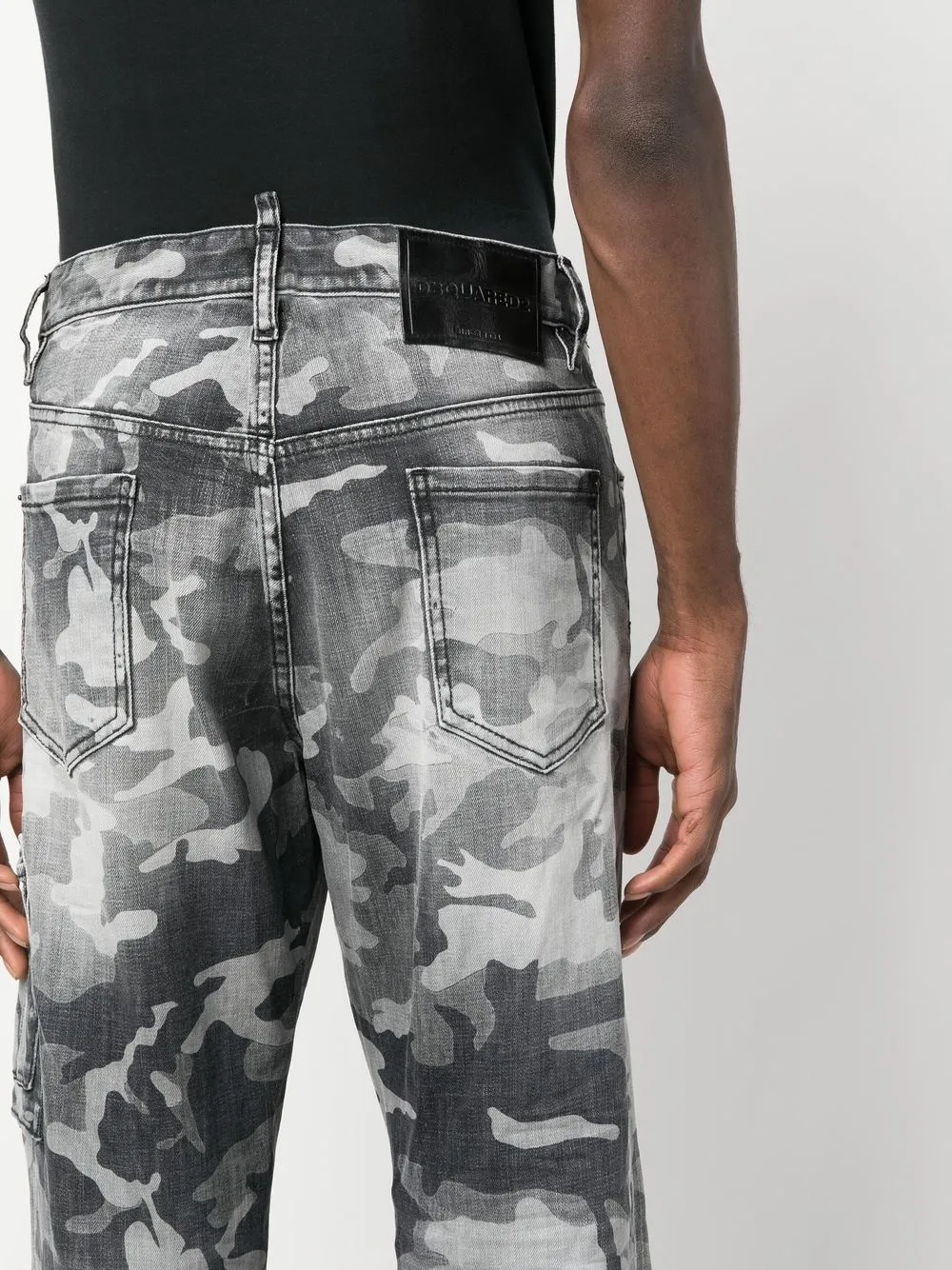 Shop Dsquared2 Camouflage Straight-leg Jeans In Grey