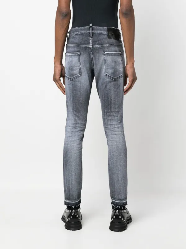 DSQUARED2 フェイデッド スキニージーンズ | グレー | FARFETCH JP