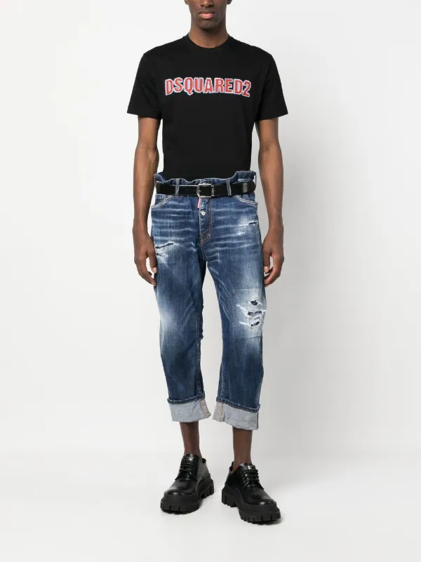 DSQUARED2 Distressed Cropped Jeans | Blue | FARFETCH