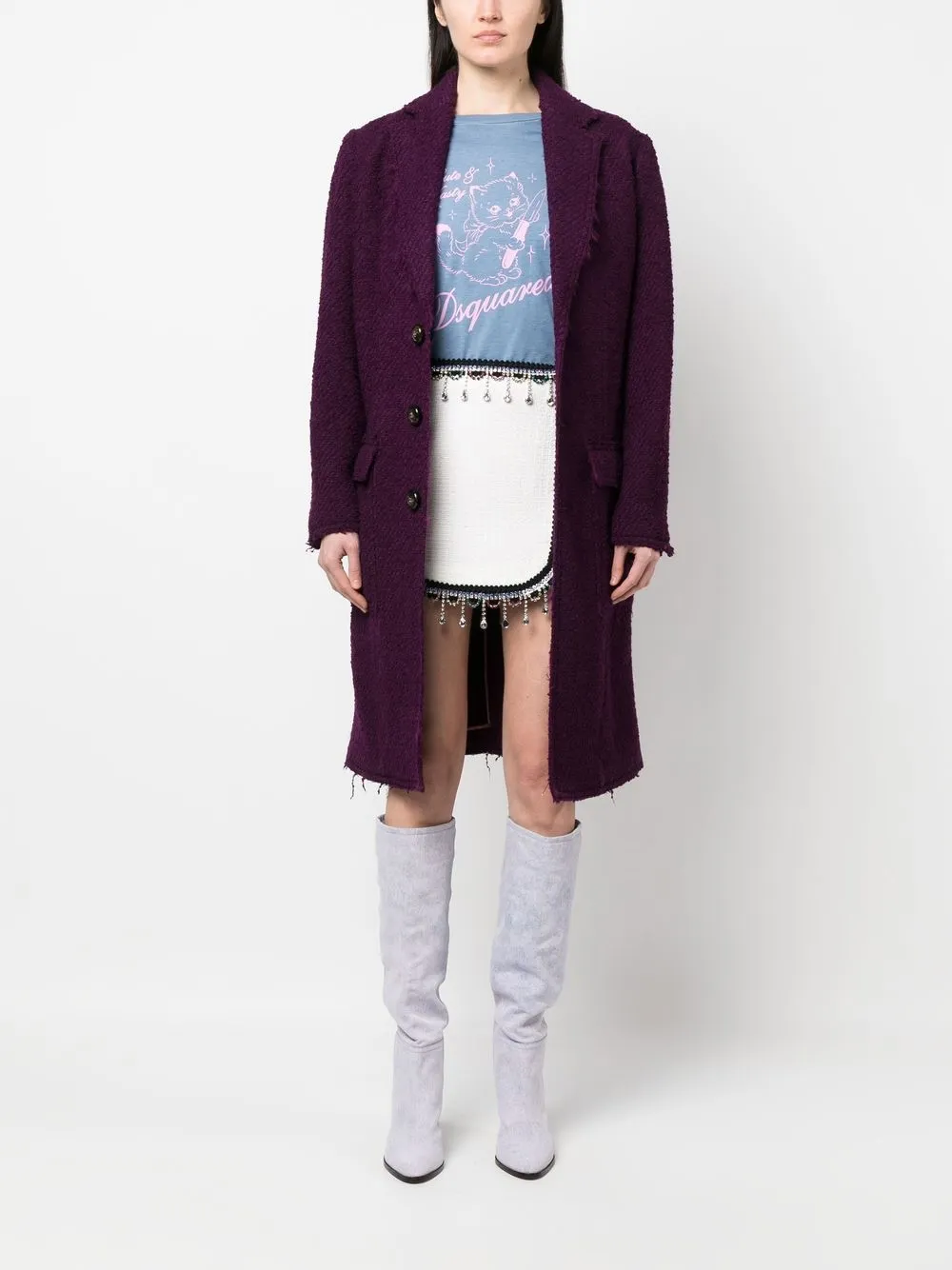Dsquared2 single-breasted coat - Paars
