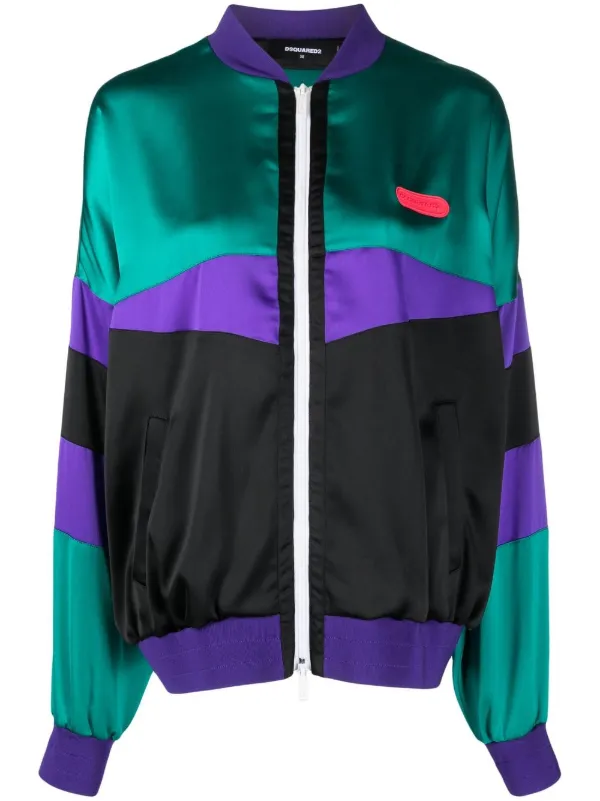 Colour block bomber jacket cheap