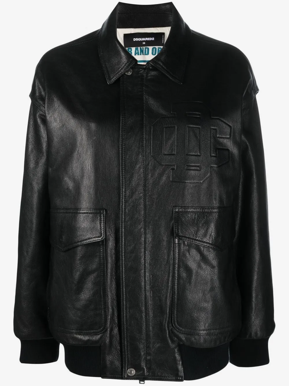 DSQUARED2 염소 가죽 지퍼 보머 재킷 | 블랙 | Image 1