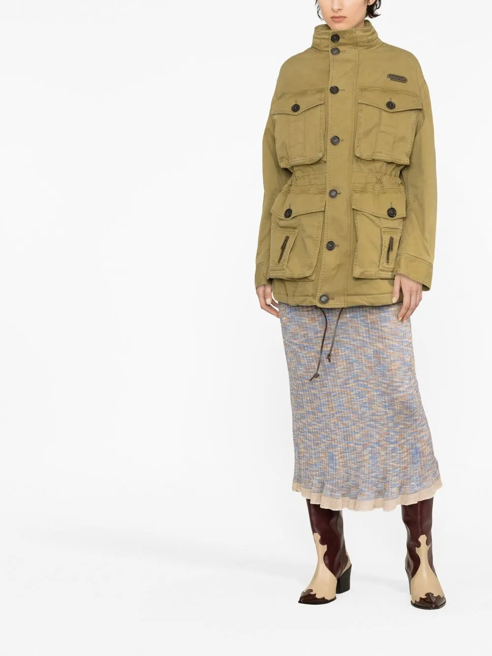 Dsquared2 multi-pocket funnel-neck jacket - Groen