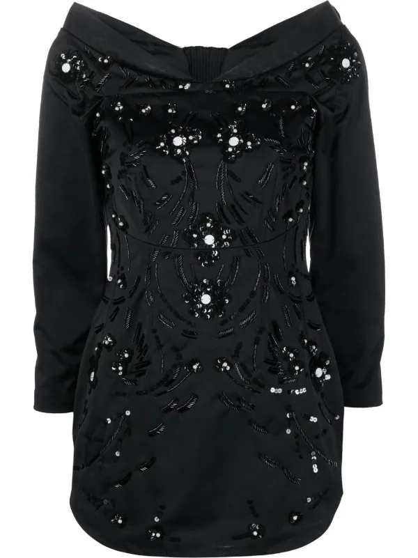 Embellished Off-shoulder Minidress