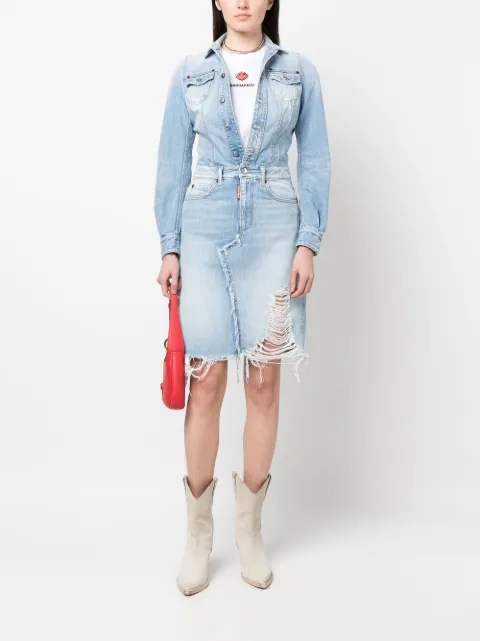 DSQUARED2 distressed denim dress S75CV0728S30309 - 1